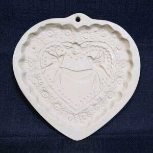 Vintage Brown Bag Cookie Mold Heart Shaped Dove Ribbon Hill Design Inc. 1985